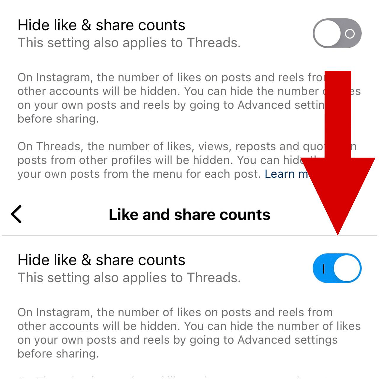 hide likes on Instagram- step 2