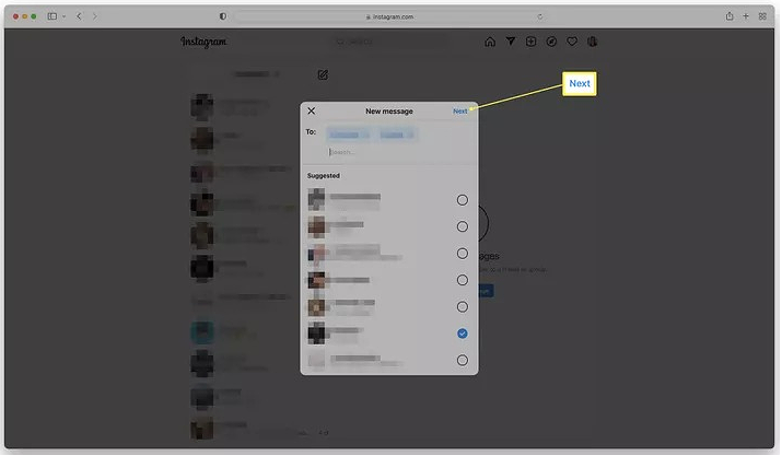Create a Group Chat on Instagram on the Web-step 4