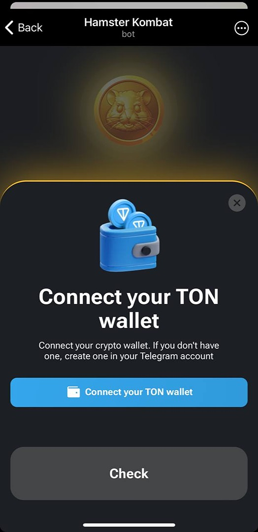  link Ton's wallet to Hamster Kombat