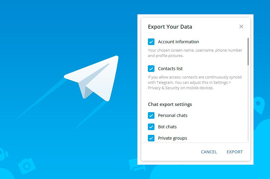 How can I Export Telegram Contacts on my phone?